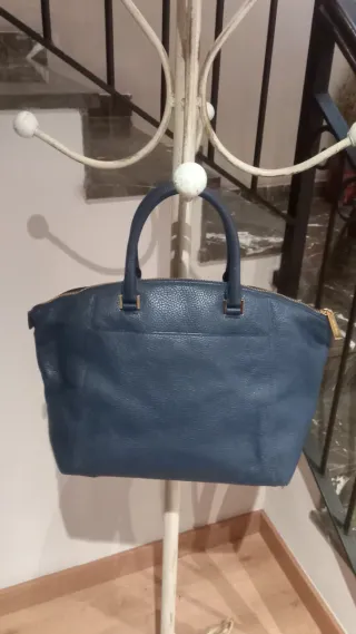 Bolso Michael Kors Piel Azul y Dorado