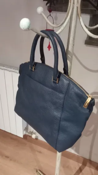 Bolso Michael Kors Piel Azul y Dorado