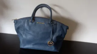 Bolso Michael Kors Piel Azul y Dorado