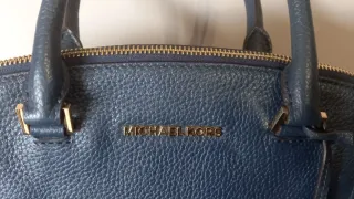 Bolso Michael Kors Piel Azul y Dorado