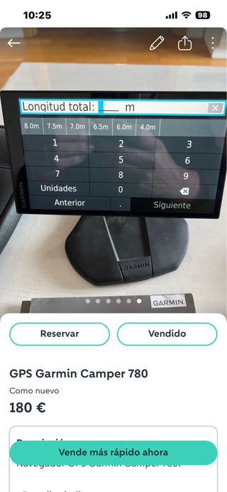 GPS Garmin Camper 780 Pantalla 7