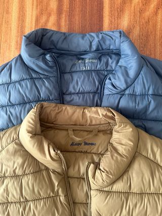 Dos Chalecos; azul marino y beige talla 13-14 años