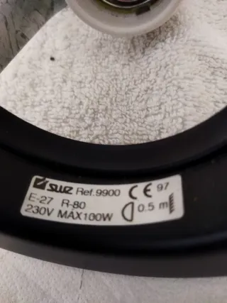 2 Soportes Halógeno Negro Empotrar 12 cm