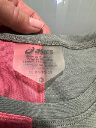 Camiseta sin mangas Asics XL rosa y gris