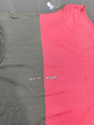Camiseta sin mangas Asics XL rosa y gris