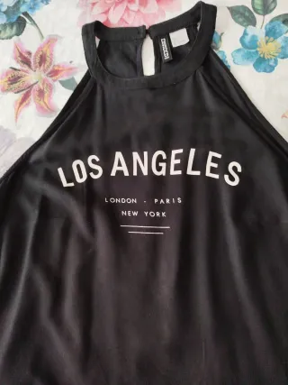 Top H&M Negro Cuello Halter XS