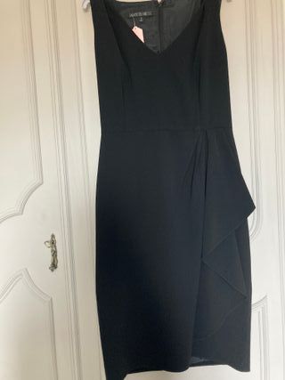 Vestido Negro Lafayette 148 New York Talla M.