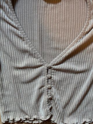 Lote 2 Tops Bershka Talla S Marrón y Amarillo