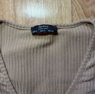 Lote 2 Tops Bershka Talla S Marrón y Amarillo