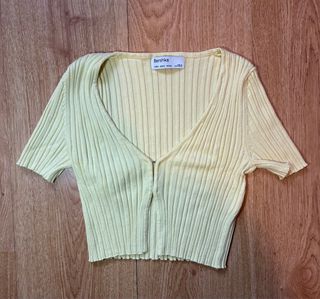 Lote 2 Tops Bershka Talla S Marrón y Amarillo