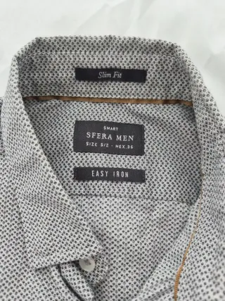 Camisa Sfera Estampado Geométrico Gris Talla S