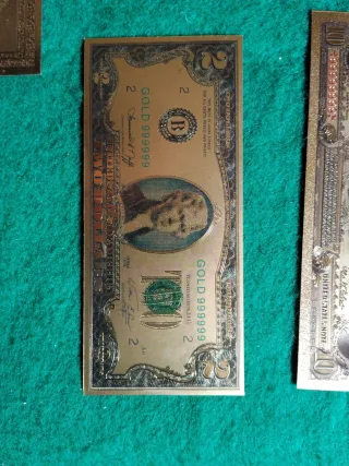 Billetes de Dólar Dorados Coleccionables