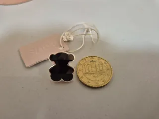 Pendientes Tous Oso Onix Plata