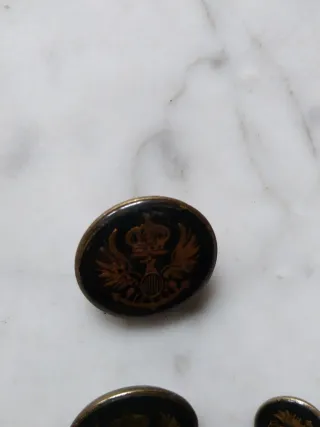 Lote 3 botones lacados águila coronada