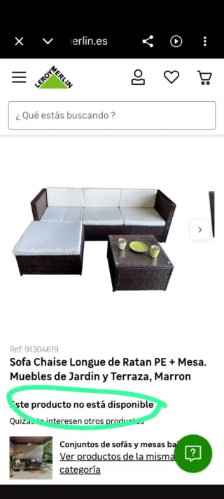 Conjunto sofá jardín chaise longue