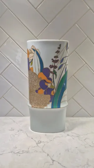 Jarrón Rosenthal Flores Multicolor Porcelana