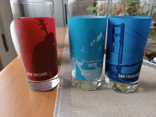 Set 3 Bicchieri America USA Miami New York