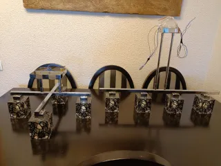 Lámparas de techo de cristal templado y metal