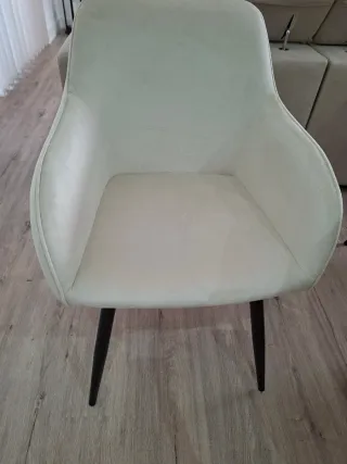 Pack 6 Sillas Terciopelo Crema Nuevas