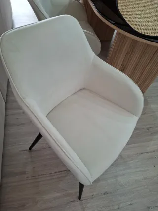 Pack 6 Sillas Terciopelo Crema Nuevas