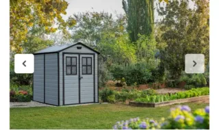 Caseta de resina para jardín gris