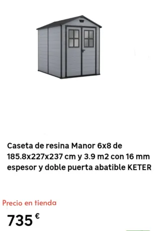 Caseta de resina para jardín gris