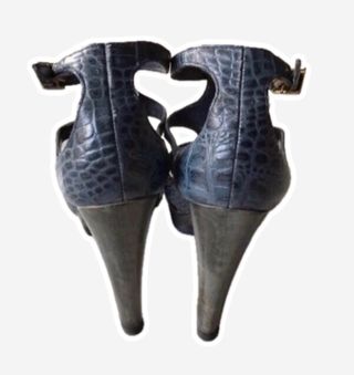 Sandalias plataforma efecto piel de cocodrilo