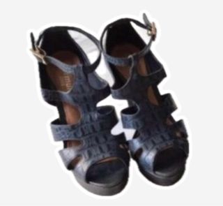 Sandalias plataforma efecto piel de cocodrilo