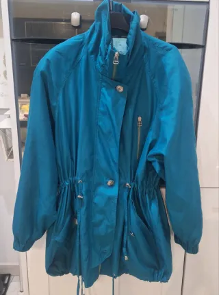 Giacca a Vento Vintage Verde Petrolio