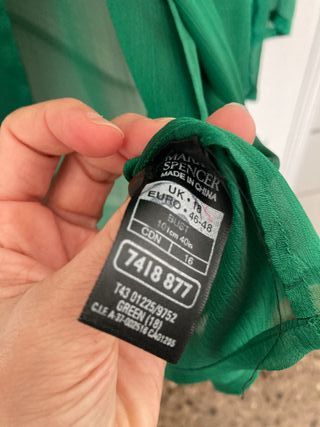 Camisa de seda verde