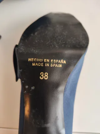 Zapatos de tacón azul raso con plataforma