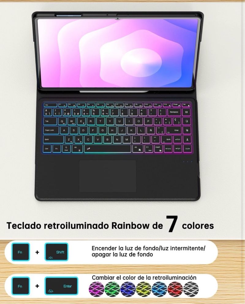 Funda Teclado Retroiluminado  para Tablet 14.6“.