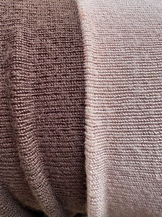 Vestido de rayas beige y marrón