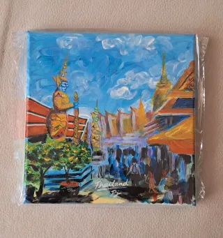 Pinturas acrílicas con motivos de Tailandia