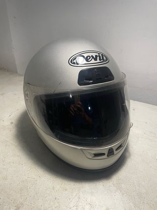 Casco de moto Devil plateado