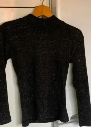 Jersey cuello alto negro y gris - Talla S