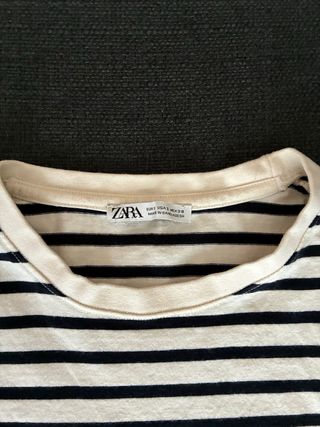 Camiseta Zara Rayas Negras y Blancas