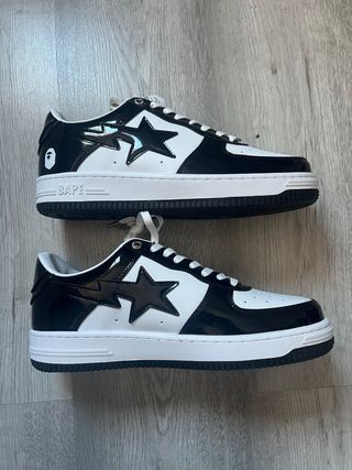 BAPE Zapatillas Bapesta Negras y Blancas
