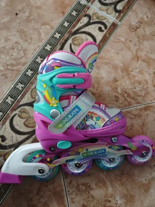 Patines Unicornio Niñas 4 Ruedas Ajustables