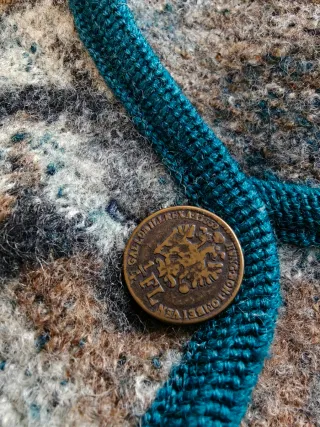 Chaqueta Lana Virgen Vintage Botones Moneda