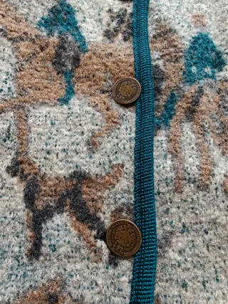 Chaqueta Lana Virgen Vintage Botones Moneda