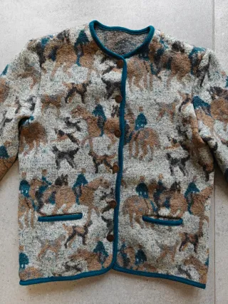 Chaqueta Lana Virgen Vintage Botones Moneda