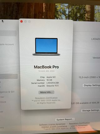MacBook Pro 13 M2 2022 Plata 16GB