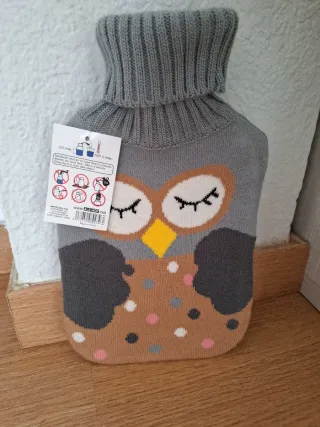 Bolsa de agua caliente con funda de búho