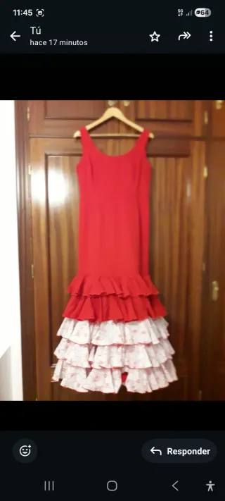Traje de flamenca rojo talla 40
