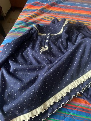 Pigiama donna blu a costine