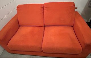 Divano 2 posti tessuto arancione