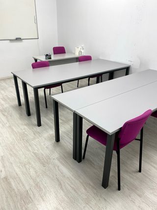 Mesa aula/oficina rectangular gris