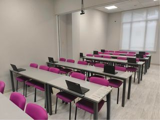 Mesa aula/oficina rectangular gris