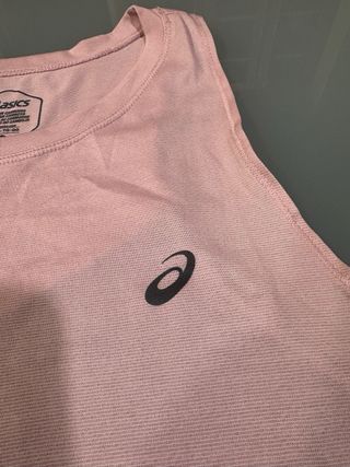 Camiseta Asics sin mangas XL rosa y azul